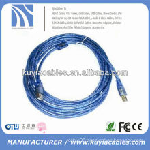 BLUE 50FT USB 2.0 CABLE Tube PRINTER AM TO BM